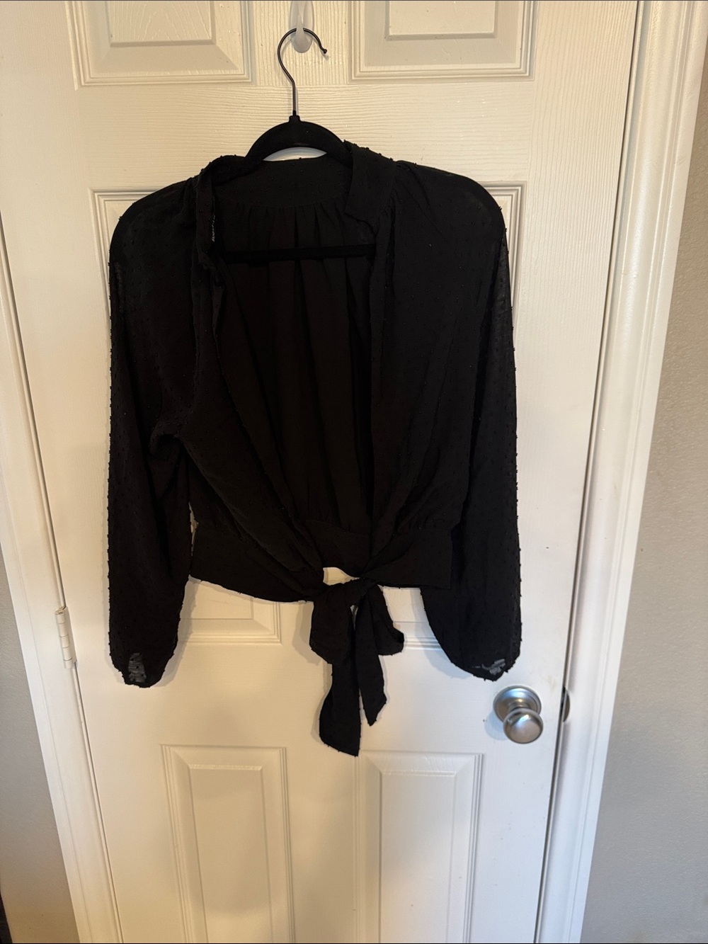 Sugarlips Black Tie-Front Blouse